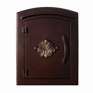 Qualarc MAN-1401-AC Antique Copper Non-locking Column Mount Mailbox Wi