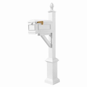 Qualarc WPD-SB1-S3-LMC-WHT Westhaven System With Lewiston Mailbox, Squ