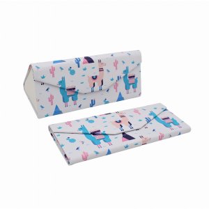 Real 8611 Adorable Animal  Leather Glasses Case - Alpaca