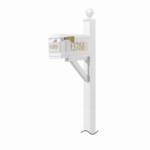 Qualarc WPD-NB-S4-LM-3P-WHT Westhaven System With Lewiston Mailbox, (3