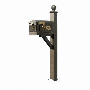 Qualarc WPD-NB-S4-LM-3P-BRZ Westhaven System With Lewiston Mailbox, (3