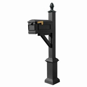 Qualarc WPD-SB1-S3-LMC-BLK Westhaven System With Lewiston Mailbox, Squ