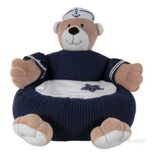 Old AB006 Anne Home - Children's Navy Plush Bear Chair