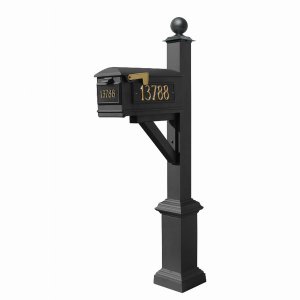 Qualarc WPD-SB1-S4-LM-3P-BLK Westhaven System With Lewiston Mailbox, (