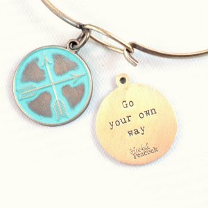 Gleeful RT-YOURWAY-TURQ-NEC Your Own Way Token Charm  Necklace (18 Inc