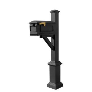 Qualarc WPD-SB1-S7-LMC-BLK Westhaven System With Lewiston Mailbox, Squ