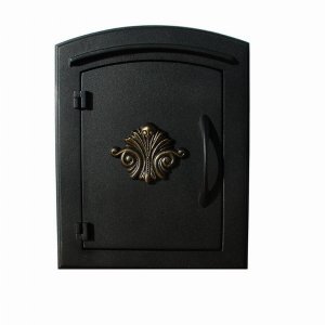 Qualarc MAN-1401-BL Manchester Non-locking Column Mount Mailbox With D