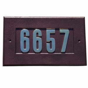 Qualarc ADD-1410-AC Manchester Address Plate With 3 Gold Brass Numbers