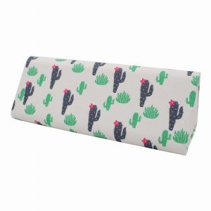 Real 8707 Adorable Cactus  Leather Glasses Case - Cactus Print (small)