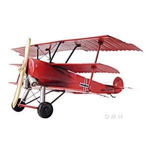 Old AJ005 1917 Red Baron Fokker Triplane Model Fighter Aircraft- 1:30 