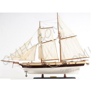 Old T135 Painted Lynx Model Vessel On Wooden Base