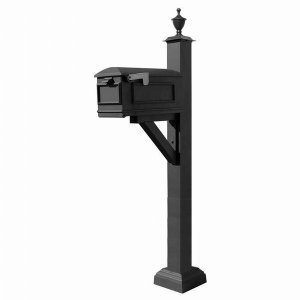 Qualarc WPD-SC2-S5-LMC-BLK Westhaven System With Lewiston Mailbox, Squ