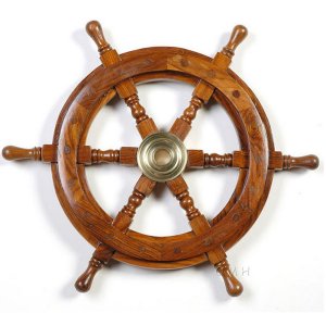 Old ND035 Rosewood Ship Wheel-36 Inches