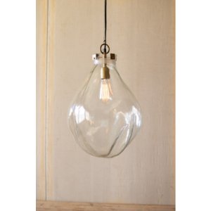 Kalalou NVAS1000 Glass Teardrop Pendant Light 14 X 14 X 19t