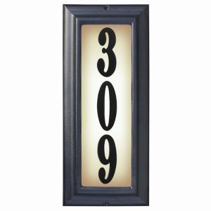 Qualarc LTV-1303-BL Edgewood Vertical Lighted Address Plaque In Black 