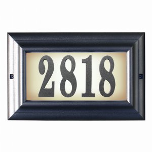 Qualarc LTL-1301-PW Edgewood Large Lighted Address Plaque In Pewter Fr