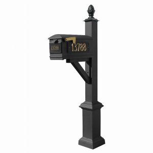 Qualarc WPD-SB1-S3-LM-3P-BLK Westhaven System With Lewiston Mailbox, (