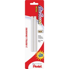 Pentel PEN ZER2BPK6 Clic Eraser Refills - White - 2  Pack - Non-abrasi