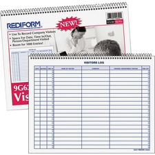 Dominion RED 9G620 Rediform Visitor's Log Book - 50 Sheet(s) - Wire Bo