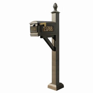 Qualarc WPD-SC2-S3-LM-3P-BRZ Westhaven System With Lewiston Mailbox, (