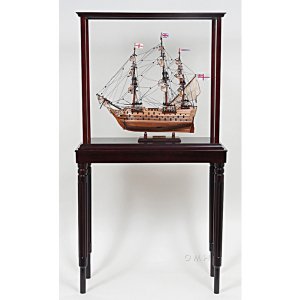 Old P035 Wooden Floor Display Case For Storing Small Tall Ships