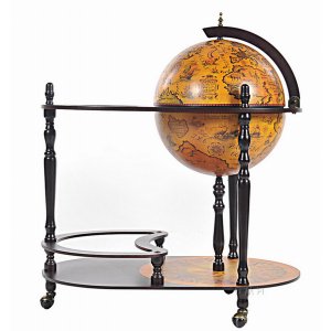 Old NG004 Natuical Globe With Hidden Drink Trolley At 16.5 Inches In R