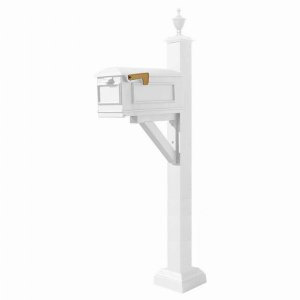 Qualarc WPD-SC2-S5-LMC-WHT Westhaven System With Lewiston Mailbox, Squ