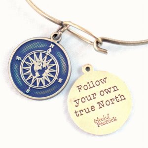 Gleeful RT-TRUE-NAVY-BRA True North Token Charm Bracelet  Charm