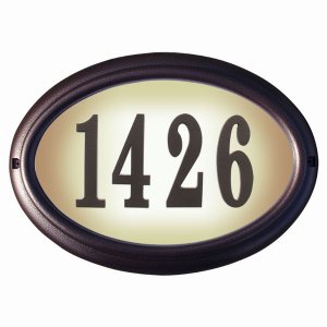 Qualarc LTO-1302-AC Edgewood Oval Lighted Address Plaque In Antique Co