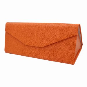 Real 9049 Adorable Solid Color  Leather Glasses Case - Orange