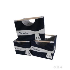 Old AB011 Anne Home - Set Of 3 Foldable Fabric Baskets In Several Size