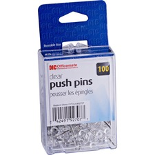 Officemate OIC 92707 Oic Plastic Precision Push Pins - 0.5 Length X 0.