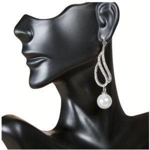 The 290-CPDE Crystal  Pearl Drop Earrings