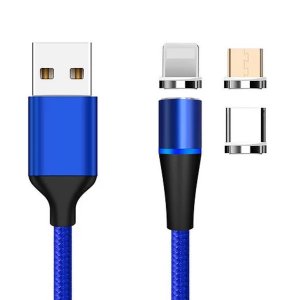 Ineye 1302A Magnetic 3 In 1 Quick Charge 3a Cable: Blue