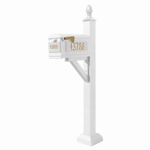 Qualarc WPD-SC2-S3-LM-3P-WHT Westhaven System With Lewiston Mailbox, (