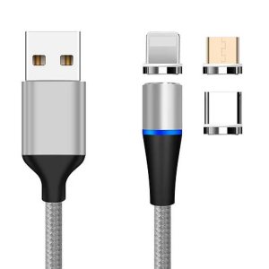 Ineye 1302B Magnetic 3 In 1 Quick Charge 3a Cable: Gray