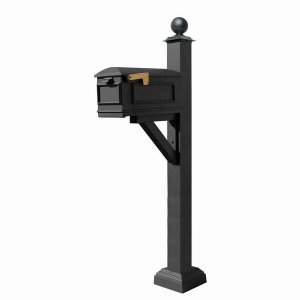 Qualarc WPD-SC2-S4-LMC-BLK Westhaven System With Lewiston Mailbox, Squ