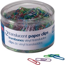 Officemate OIC 97211 Oic Translucent Vinyl Paper Clips - No. 2 - 600  