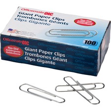 Officemate OIC 99915 Oic Giant-size Non-skid Paper Clips - 1000  Pack 