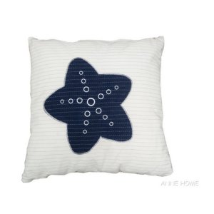 Old AB003 Anne Home - White Pillow With A Blue Star