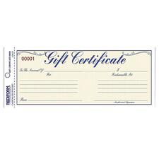 Dominion RED 98002 Rediform Gift Certificates With Envelopes - 8.5 X 3