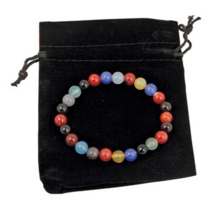 The 290-MFASB Multi Color Flower Agate Bracelet With Charm