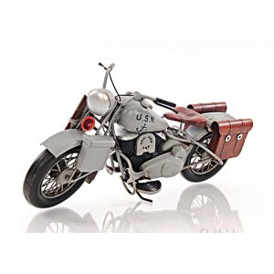 Old AJ024 1942 Indian Model 741 Grey Military Motorcycle Model- 1:7 Sc