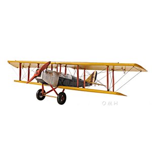 Old AJ014 Yellow Curtiss Jn-4 Jenny Model Fighter Bi-plane-1:18 Scale