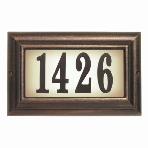 Qualarc LTL-1301-AC Edgewood Large Lighted Address Plaque In Antique C