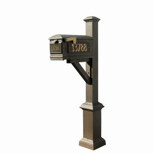 Qualarc WPD-SB1-S7-LM-3P-BRZ Westhaven System With Lewiston Mailbox, (