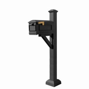 Qualarc WPD-SC2-S7-LMC-BLK Westhaven System With Lewiston Mailbox, Squ