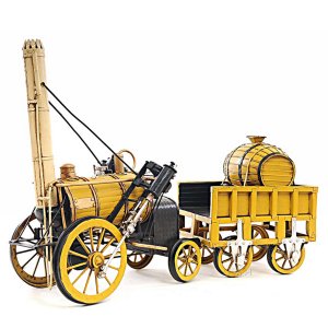 Old AJ011 1829 Yellow Stephenson Rocket Steam Locomotive Model