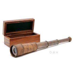 Old ND023 Handheld Telescope In Wooden Box