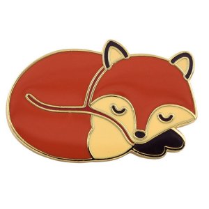 Real 8354 Sleeping Fox - Cute Sleepy Fox Enamel Pin